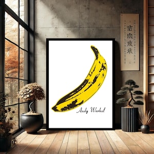 Andy Warhol Banana Home Decor Canvas Wall Art - Modern Wall Art, Canvas Wall Art Print Painting, Abstract Wall Decor for Home
