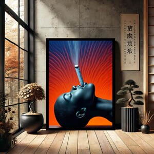 African Black Woman Smoke Home Decor Canvas Wall Art Modern Canvas Wall Art- Print , Abstract Wall Decor for Home Decor