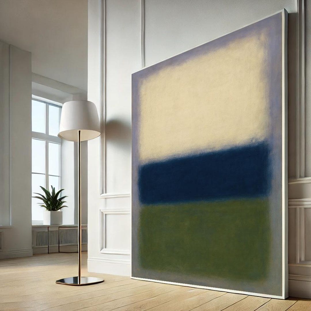 Awgi Mark Rothko Inspired Blue and Green Canvas Iconic Color Field Painting ...