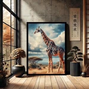 Giraffe Animal  - Modern Wall Art, Canvas Wall Art Print Painting, Abstract Wall Decor for Home
