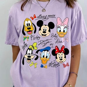 Coquette Bows Signatures Mickey and Friends Shirt, Mickey and Co Disney Shirt, Disney World Sweatshirt, Disneyland Shirt, Magical Kingdom