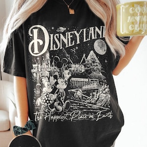 Vintage The Happiest Place One Earth Shirt, Retro Disneyland Shirt, Mickey Minnie Shirt, Magical Castle Shirt, Disney Vacation Shirt