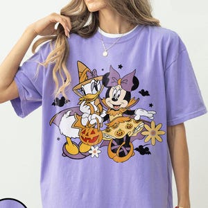Vintage Minnie Daisy Halloween Comfort Colors Shirt, Disney Halloween Shirt, WDW Disneyland Halloween Girls Trip 2025, Besties Halloween Tee