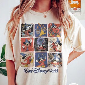 Retro Disney Mickey Fantasia Comfort Colors Shirt, Mickey Stay Magical T-Shirt, Fantasia Sorcerer Shirt, Disneyland Family Trip 2025 Tee.