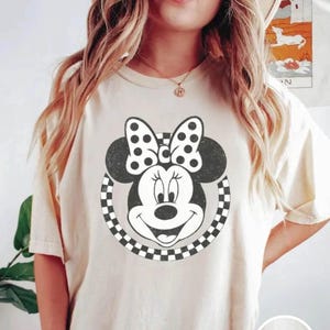Checkered Mickey Minnie Comfort Colors® Shirt, Vintage Mickey Minnie Shirt, Retro Disney Couple Shirt, Disney Valentine Shirt, Mickey Head