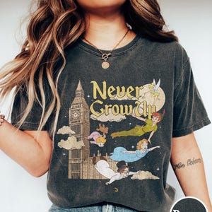 Vintage Peter Pan Never Grow Up Shirt, Retro Disney Tinker Bell Wendy Flight Neverland Shirt, Disney Kids Shirt, Disney Family Vacation 2025