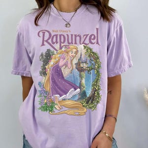 Retro Disney Tangled Rapunzel Floral Comfort Color Shirt, Disney Princess Rapunzel shirt, Lost Princess Tee, Magic Kingdom Shirt,Disney Trip
