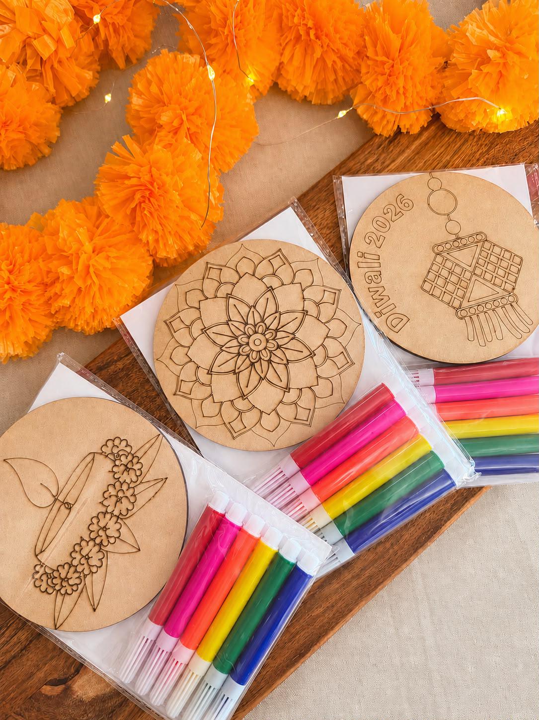32 Easy Magnet Crafts for Kids 22 DIY Diwali Coloring Magnet Kit: Wooden Fridge Magnets, Kids Craft