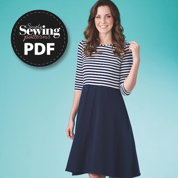 Breton Skater Dress Sewing Pattern: Long Sleeve Jersey (PDF Pattern) - Etsy UK Breton Skater Dress Sewing Pattern: Long Sleeve Jersey (PDF Pattern) - Etsy UK