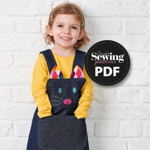 PDF Girl&#39;s Pinafore Dress Pattern, Kitty Dress, Simply Sewing Magazine, Dungaree Dress