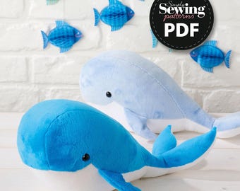 Blue Whale Plushie Sewing Pattern: Soft Toy (PDF Pattern)