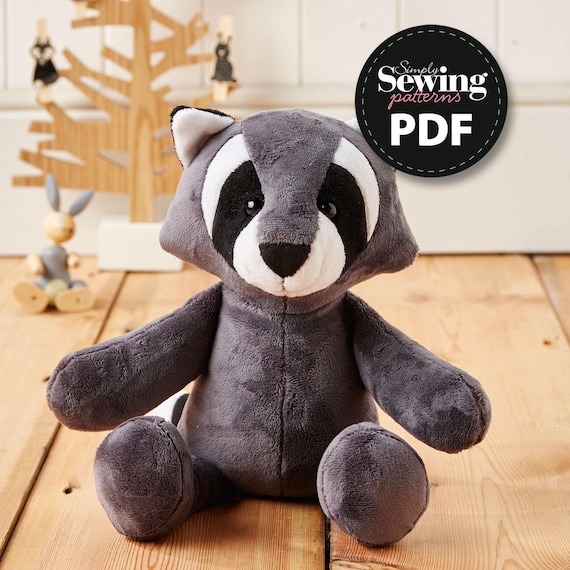Raccoon Plushie Sewing Pattern: Soft Toy (PDF Pattern)