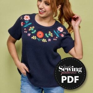 Naaipatroon Clara-trui: makkelijke sweatertop (pdf-patroon)