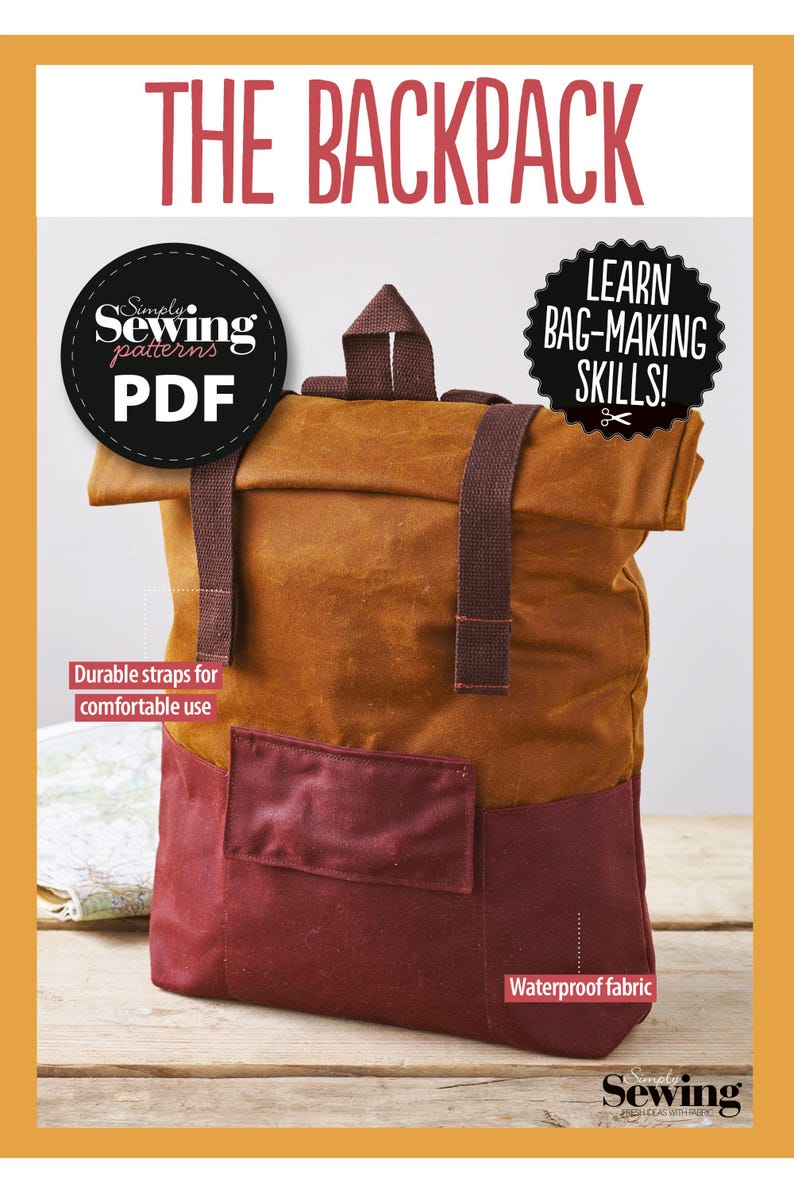 Canvas Rucksack Pattern Waxed Canvas Backpack Sewing Pattern: Unisex School Bag (PDF Pattern ...