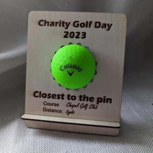Custom Golf Ball Display Stand, Golf Awards Hole In One, Personalized Display
