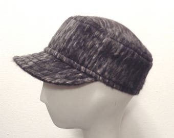 Wool Shorty cap, unisex, streetwear, urban, hat, cap, gray and tan. Free shipping in the US.