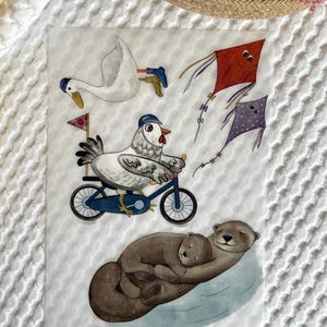 Bügelbild, Bügelbilderset Affirmationen B, Otter, Drachen, Gans, Huhn, Kinder Illustrationen, Bügelbilder für Kinder, Kinderkleidung DIY
