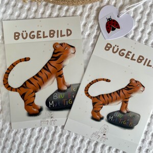 Bügelbild Tiger | Mutiger Tiger | Kinder Illustrationen | Bügelbilder für Kinder | DIY Kinder Kleidung | Geschenk Einschulung