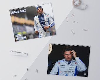 2026 Carlos Sainz Wall Calendar | 2026 Wall Calendar | Carlos Sainz | F1 Calendar | Formula 1 | Formula 1 Gift | Formula 1 Race Calendar