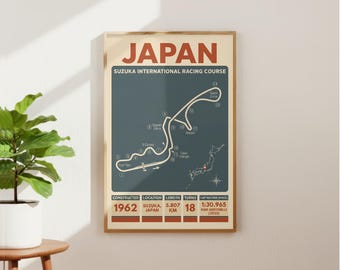 Suzuka Circuit | F1 Driver Poster | Formula 1 Poster | Racing Circuit | Racing Circuit Poster | Formual 1 Wall Print | Formula 1 Gift