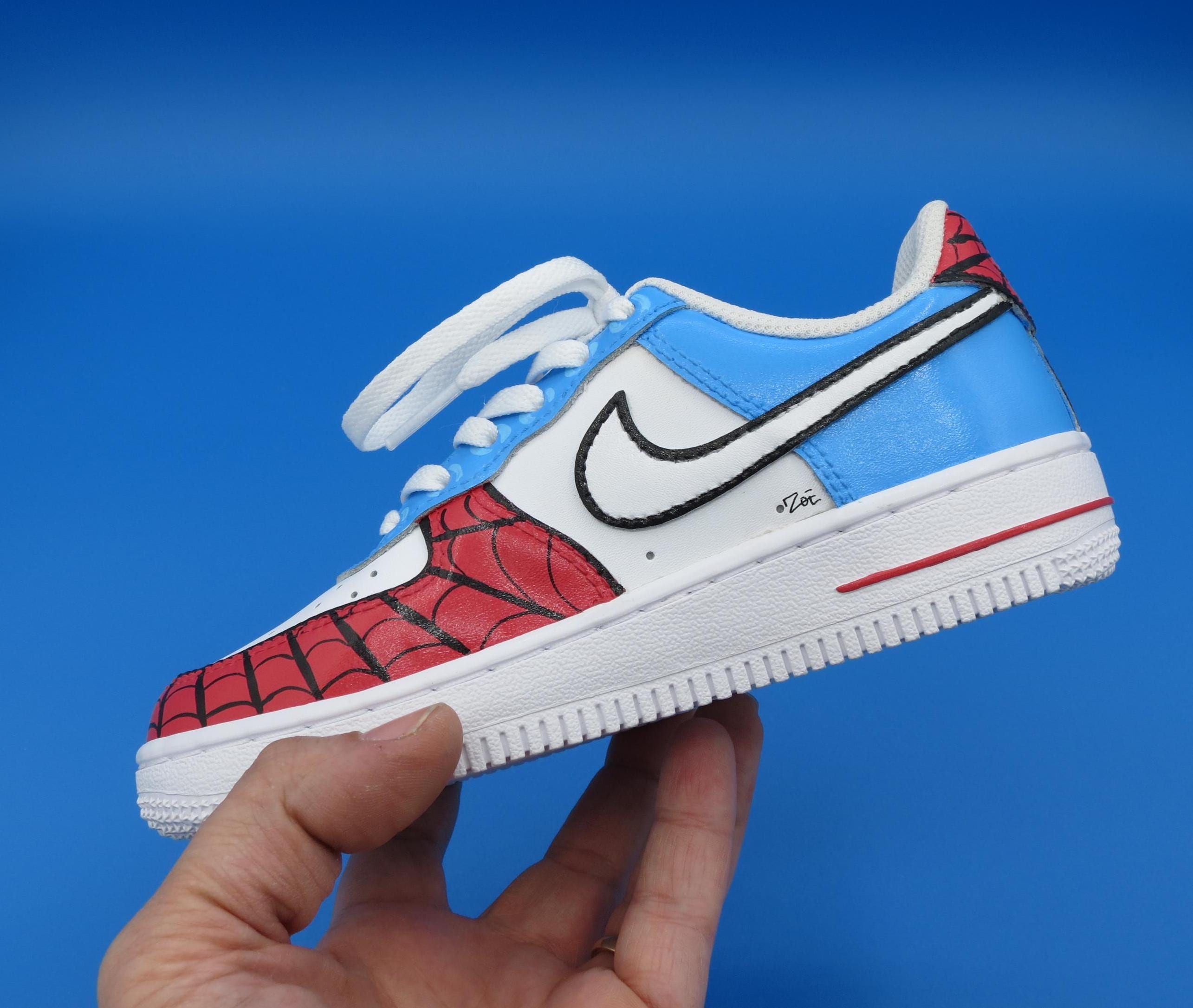 Nike Air Force 1 Kids/boys SPIDERMAN Custom - Etsy
