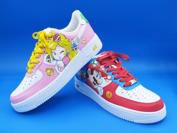 Nike Air Force 1 Boy/girl SUPERMARIO AND PEACH Custom - Etsy