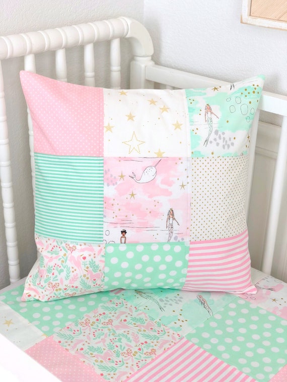 Taie d/’oreiller matelass/ée motif patchwork vintage style shabby chic
