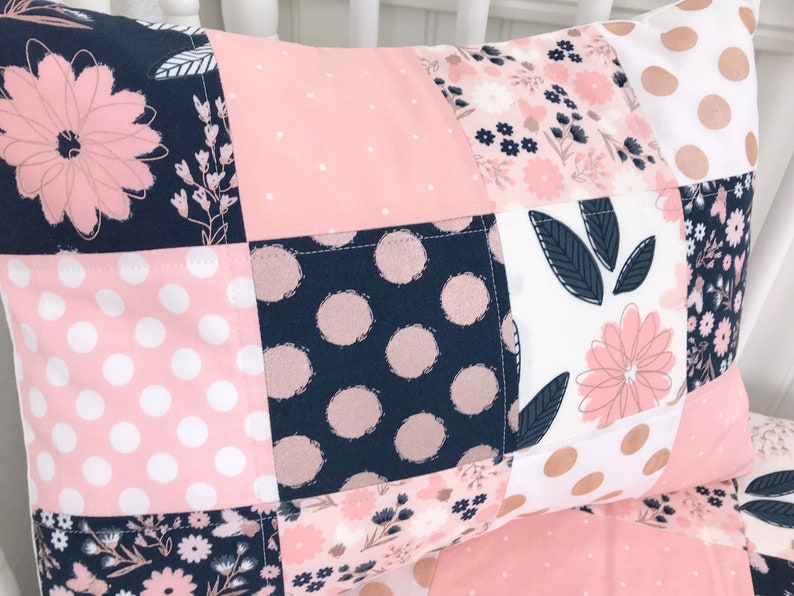 Floral Pillow Cover Decorative Pillows Pink, Mint and Gold floral Pillow