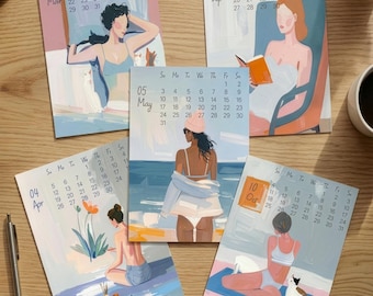 It's a Women World - 2026 Mini Desk Calendar with Oil-Painting Style, 5x7'', Printable&Instant Download