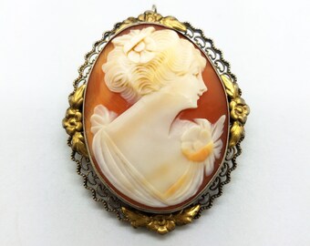 Vintage Wells Gold Vermeil Cameo