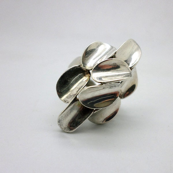 SALE Vintage Modern Modernist Sterling Silver Ring - Statement Ring - Free US Shipping - Free Gift Wrap
