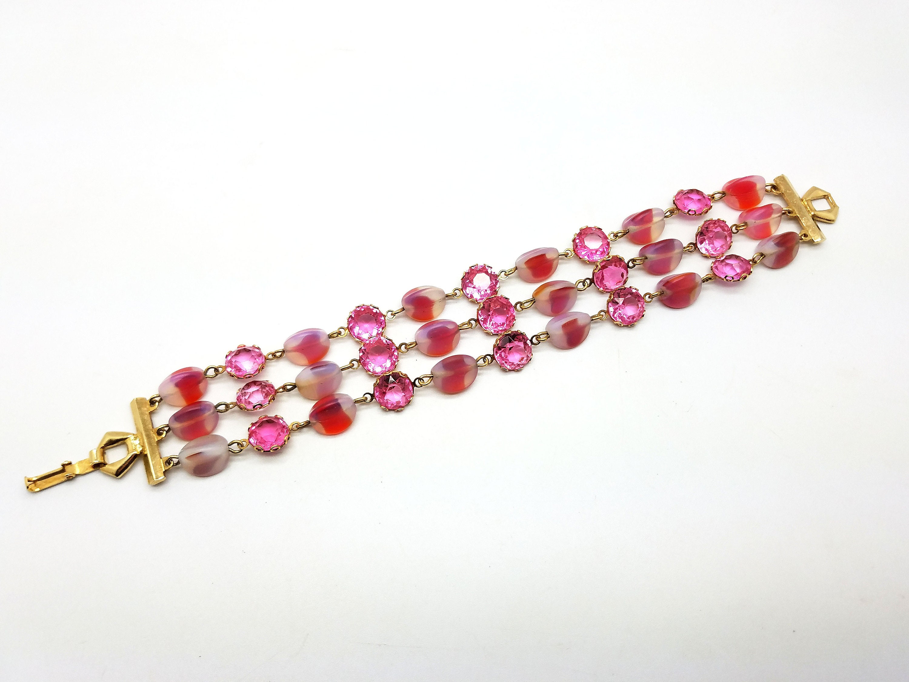 RESERVED Fun Pink Beaded Bracelet