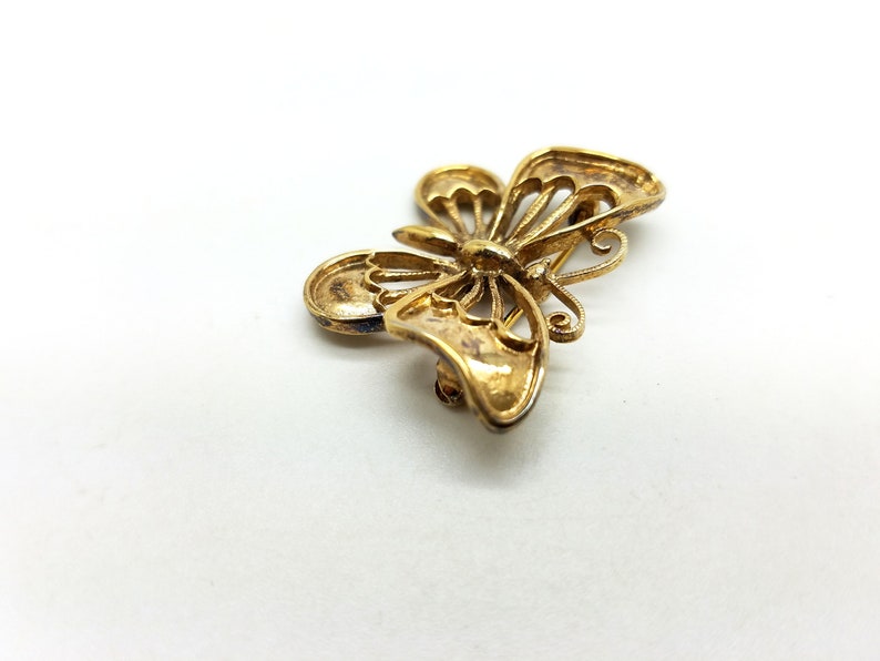 Super Sweet Vintage Sterling Vermeil Butterfly Pin Brooch by Danecraft