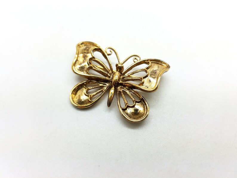 Super Sweet Vintage Sterling Vermeil Butterfly Pin Brooch by Danecraft