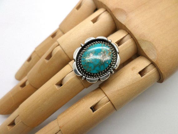 Vintage Turquoise and Sterling Silver Southwest S… - image 1