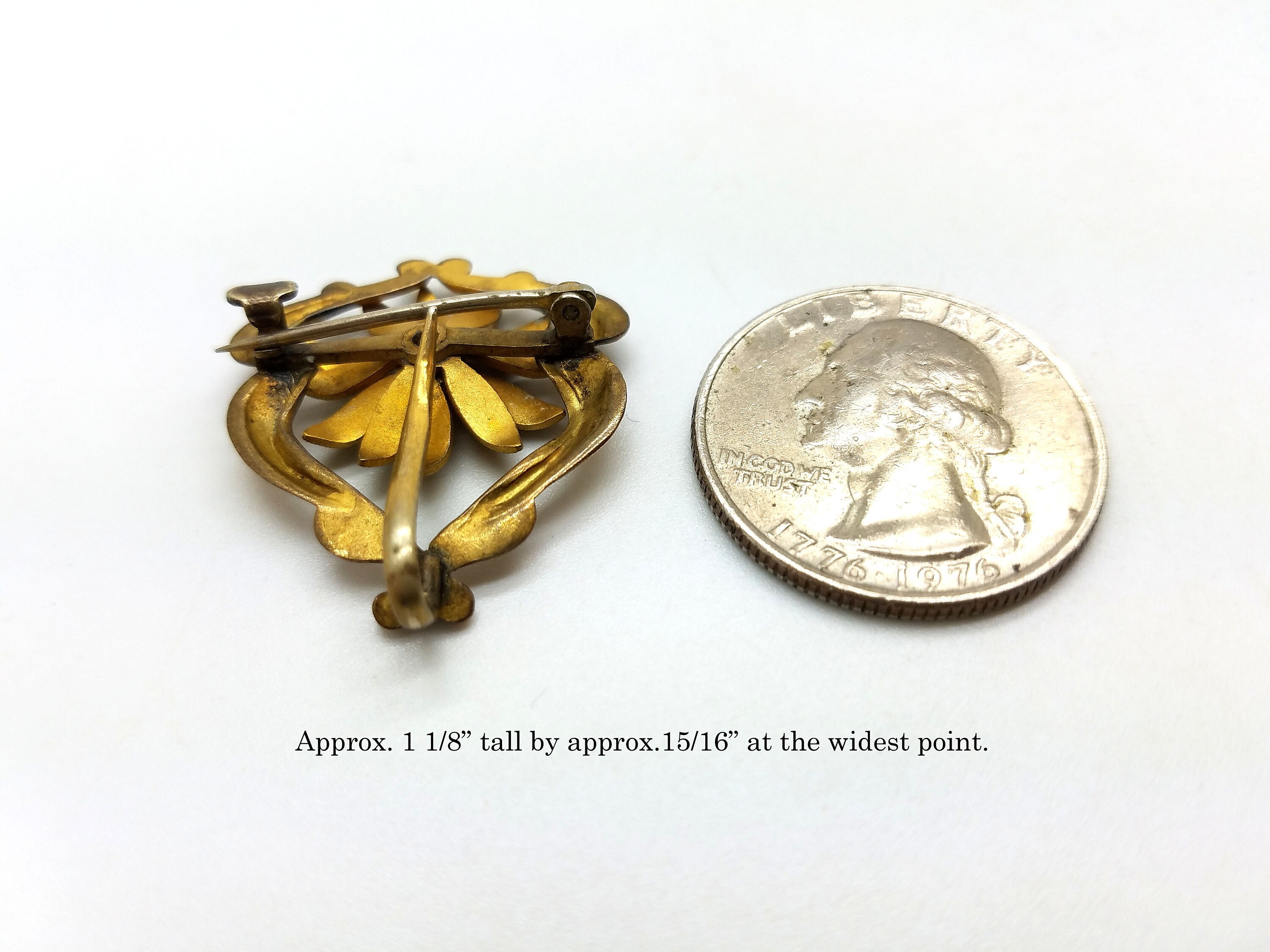 Antique Watch Pin Brooch Beautiful Flower Nouveau Free Gift Wrap