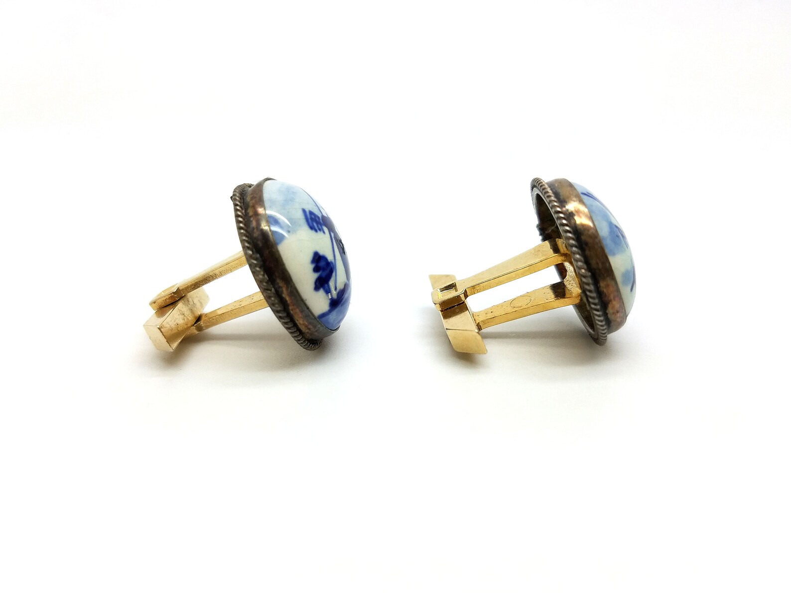 Brilliant Cobalt Blue Delfts Delft Cuff Links Cufflinks Hand Etsy