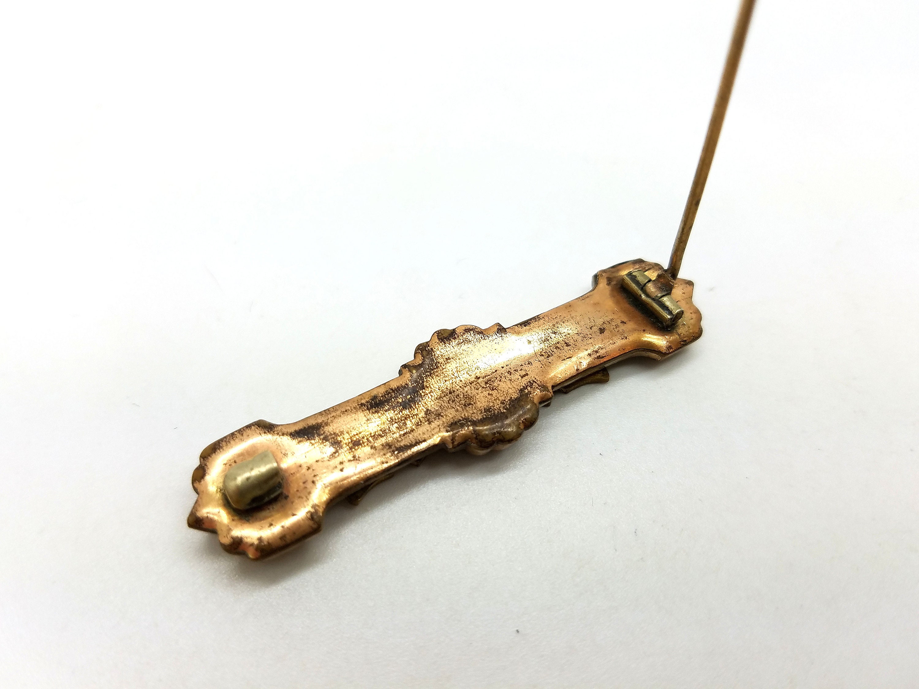 Antique Vintage Victorian Bar Pin Gold Tone Estate Jewelry