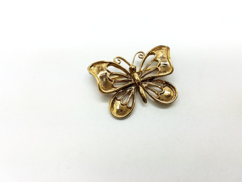 Super Sweet Vintage Sterling Vermeil Butterfly Pin Brooch by Danecraft