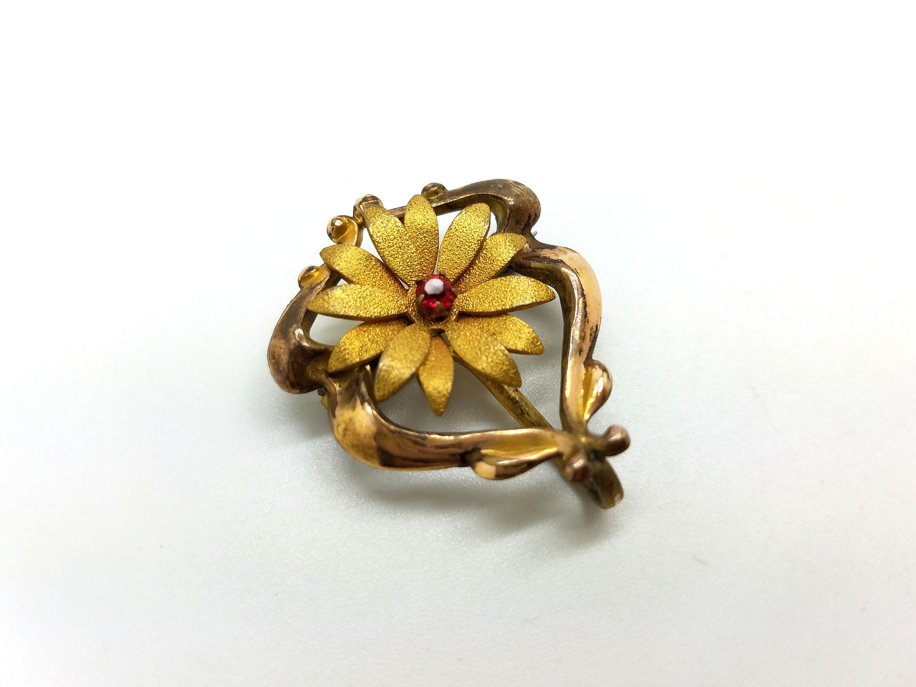 Antique Watch Pin Brooch Beautiful Flower Nouveau Free Etsy