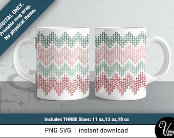 Hidden Message Mug Wrap Bundle – “What the Actual F*ck” 11oz, 12oz, 15oz Red and Green Ombre Sublimation Wraps Digital Download png svg