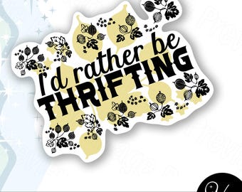 Retro Thrifting Sticker Design, I'd Rather Be Thrifting PnG SVG JPG, Vintage Pyrex Gooseberry Style, Sublimation & DTF File Digital Download