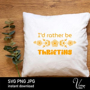 Retro Printable File/ Sticker-”i'd Rather Be Thrifting” Quote With ...