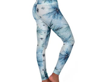 Leggings da yoga a vita alta con motivo a fiocchi di neve - Leggings invernali, Natale