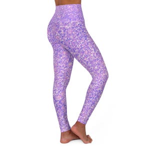 Purple High Waisted Leggings, Gym Pants, Yoga Wear, Fitness Tights, Workout Leggings, Stretchy Activewear