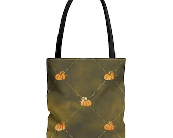 Bolsa de tela con estampado de calabazas, bolsa de mercado de otoño