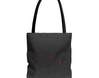 Gothic Bat Tote Bag: Spooky Halloween Reusable Shopping Bag