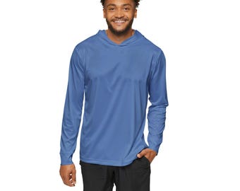Felpa con cappuccio sportiva da riscaldamento da uomo blu-grigio