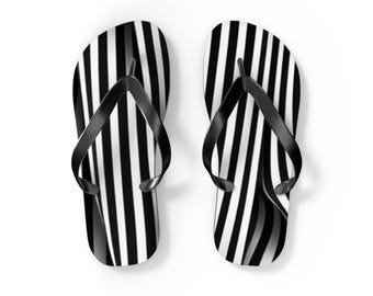 Zebra Stripe Flip Flops Mens Womens Soft Cushioned Summer Sandals