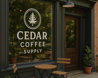 Custom Business Window Decal | Personalized Logo, Text & QR Code